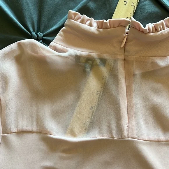 Soft pink mock turtleneck blouse - Picture 8 of 9